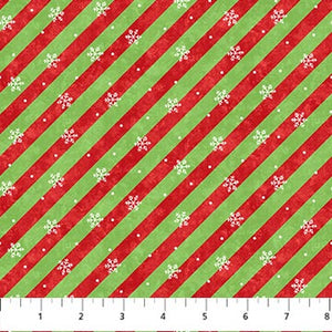 Northcott - Christmas Wonder Diagonal Stripe - 1/2 YARD CUT