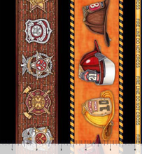 Load image into Gallery viewer, QT Fabrics - American Heroes Firefighter - Decorative Stripe - 1/2 YARD CUT