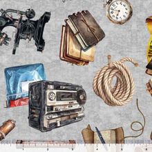 Load image into Gallery viewer, QT Fabrics - True Detective - Everything Detective - 1/2 YARD CUT