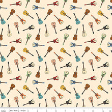 Load image into Gallery viewer, Riley Blake - Cowboys - Guitars - 1/2 YARD CUT
