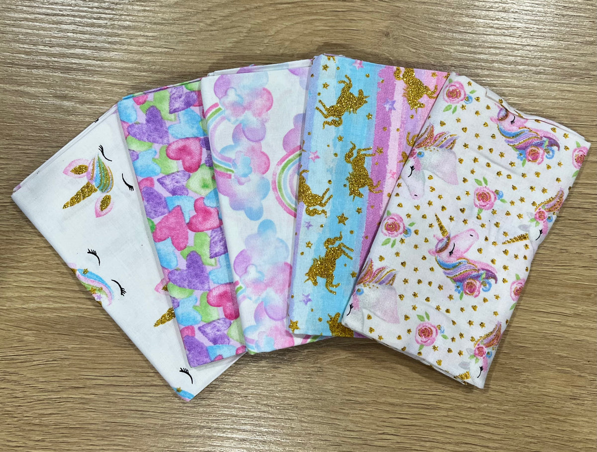 3 Wishes Unicorns FQ BUNDLE Dreaming of the Sea Fabrics