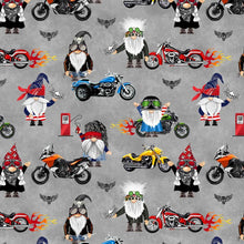 Load image into Gallery viewer, Timeless Treasures - Bad to the Gnome - Biker Gnomes - 1/2 YARD CUT