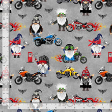 Load image into Gallery viewer, Timeless Treasures - Bad to the Gnome - Biker Gnomes - 1/2 YARD CUT