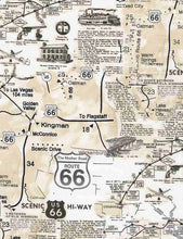 Load image into Gallery viewer, Timeless Treasures - Map of Route 66 - 1/2 YARD CUT