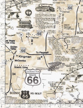 Load image into Gallery viewer, Timeless Treasures - Map of Route 66 - 1/2 YARD CUT