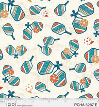 Load image into Gallery viewer, P&B Textiles - Pickleball Champ - Tossed Paddles - 1/2 YARD CUT