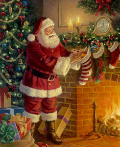 Riley Blake - A Nostalgic Christmas - Santa by the Fireplace - 36" x 43"