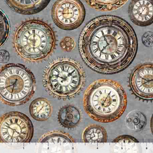Load image into Gallery viewer, QT Fabrics - Like Clockwork - Clocks - 1/2 YARD CUT