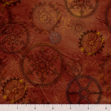 Load image into Gallery viewer, QT Fabrics - Aquatic Steampunkery - Gears - 1/2 YARD CUT
