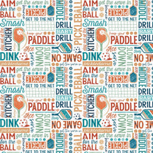 Load image into Gallery viewer, P&B Textiles - Pickleball Champ - 4-Way Text White - 1/2 YARD CUT