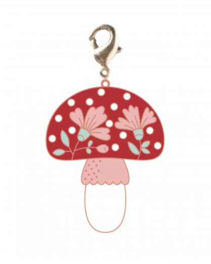 Checkers Mushroom Zipper Pull Charm by Poppie Cottons