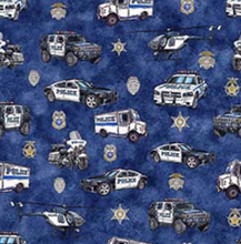 Load image into Gallery viewer, QT Fabrics - American Heroes Police - Police Cars - 1/2 YARD CUT