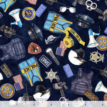 Load image into Gallery viewer, QT Fabrics - American Heroes Police - Everything Police - 1/2 YARD CUT