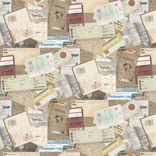 Load image into Gallery viewer, Clothworks - Explore - Collage Taupe - 1/2 YARD CUT