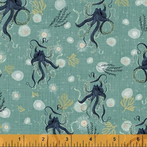 Windham Fabrics - Whale Tales - Octopus Sea Green - 1/2 YARD CUT