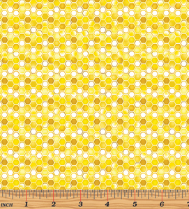 Kanvas - Buzzworthy - Honeycomb Yellow/Gold - 1/2 YARD CUT