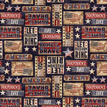 Load image into Gallery viewer, End of Bolt - Patriotic Rustic Signs - Navy - 1 yd 23”
