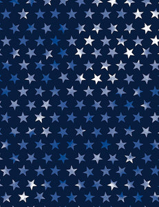 Timeless Treasures - Tie Dye Patriotic Stars - Navy - 1/2 YARD CUT