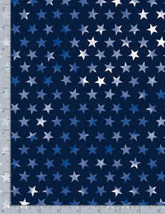 Timeless Treasures - Tie Dye Patriotic Stars - Navy - 1/2 YARD CUT