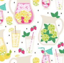 Load image into Gallery viewer, Blend Fabrics - Pucker Up - White Pitchers - 1/2 YARD CUT - Dreaming of the Sea Fabrics