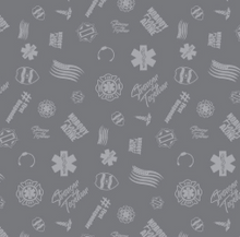 Load image into Gallery viewer, Riley Blake - First Responders - Gray Tossed - 1/2 YARD CUT