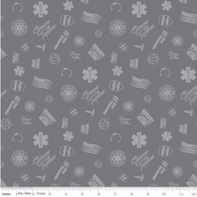 Load image into Gallery viewer, Riley Blake - First Responders - Gray Tossed - 1/2 YARD CUT