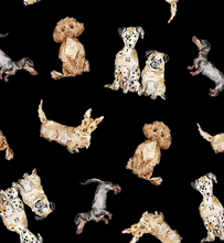 Load image into Gallery viewer, Michael Miller - Paws Up! - Dog Friendly - Black - 1/2 YARD CUT