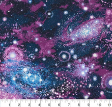 Load image into Gallery viewer, Fabric Traditions - Midnight Galaxy w/ Glitter -  1/2 YARD CUT
