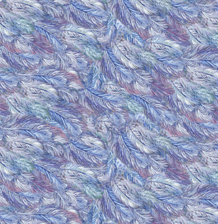 feathers blue purple white celestial journey 3 wishes fabric