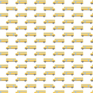 Camelot - Teachers Rule - School Bus - 1/2 YARD CUT - Dreaming of the Sea Fabrics