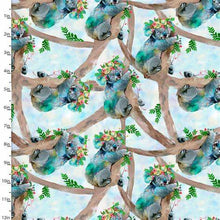 Load image into Gallery viewer, 3 Wishes - Koala Bears - Turquoise - 1/2 YARD CUT