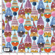Load image into Gallery viewer, Michael Miller - Love You Gnome-Atter What - Set Gnomes Blue - 1/2 YARD CUT