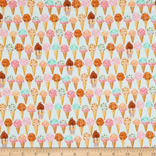 Load image into Gallery viewer, Robert Kaufman - Sweet Tooth - Mint Ice Cream Cones - 1/2 YARD CUT - Dreaming of the Sea Fabrics
