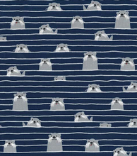 Load image into Gallery viewer, gray otter assembly stripe navy Michael miller under the sea fabric