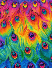 Load image into Gallery viewer, End of Bolt - Packed Rainbow Peacock Feathers - 9"