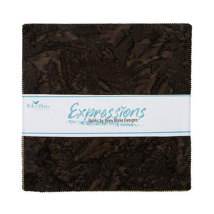 Expressions Batiks by Riley Blake - Shades of Brown & Black - 10” Stacker