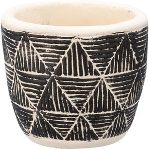 Geometric Black & White Ceramic Planter