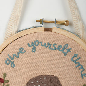 Give Yourself Time Embroidered Wall Decor