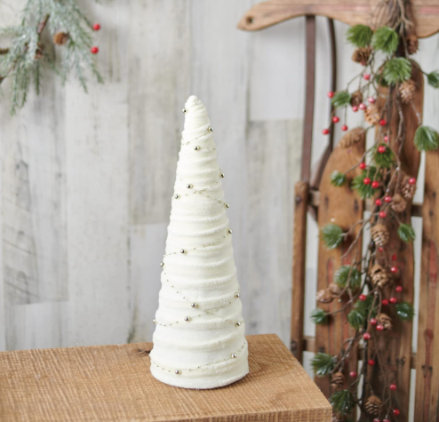 Cream Velvet Tree Decor