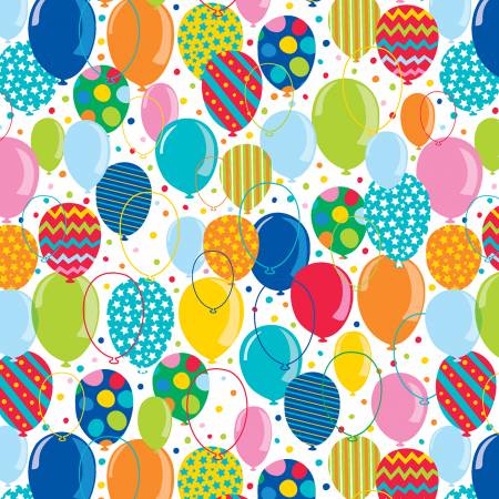 Henry Glass & Co - This Calls for Cake - Balloons - 1/2 YARD CUT
