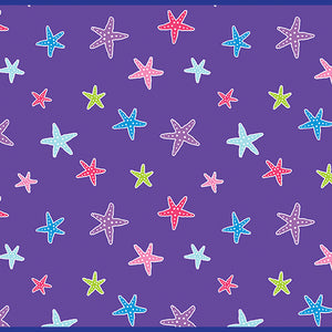 Benartex - Mystical Mermaids - Magical Starfish Purple - 1/2 YARD CUT