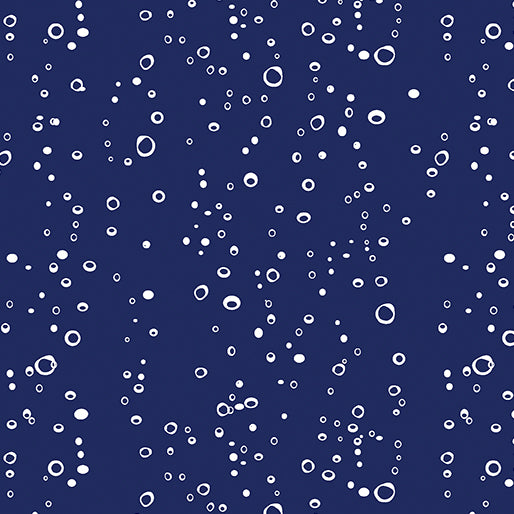 Benartex - Mystical Mermaids - Water Bubbles Navy - 1/2 YARD CUT