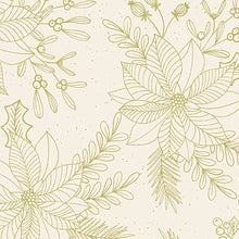 Load image into Gallery viewer, Benartex/Kanvas - Holiday Sparkle - Sparkling Poinsettias Cream - 1/2 YARD CUT
