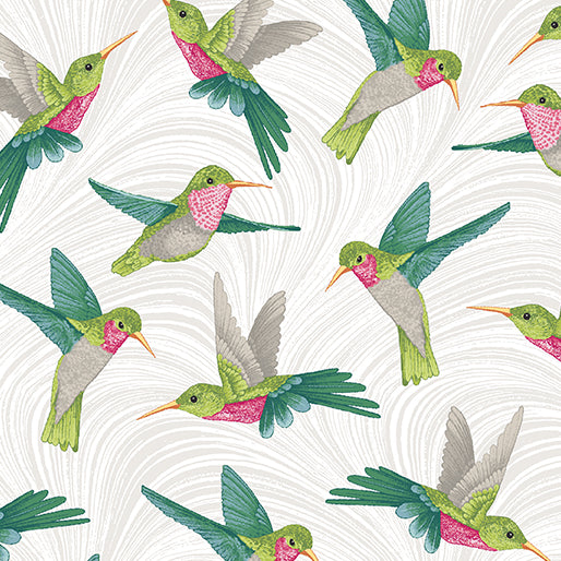 Benartex - Hummingbirds and Honeysuckle White - 1/2 YARD CUT – Dreaming ...