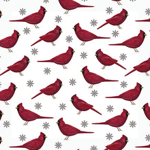 Load image into Gallery viewer, Benartex - Winter at the Farm - Cardinal and Flakes White - 1/2 YARD CUT
