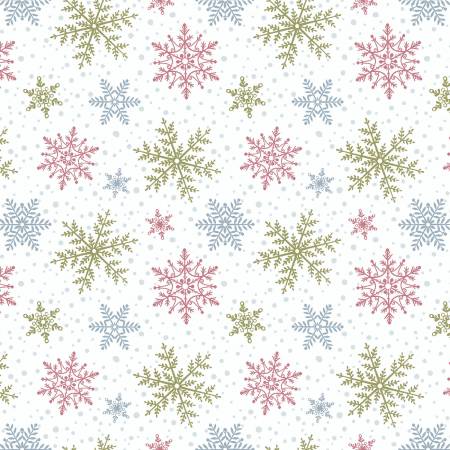 Henry Glass & Co - Magical Menargerie - Tossed Snowflakes - 1/2 YARD CUT