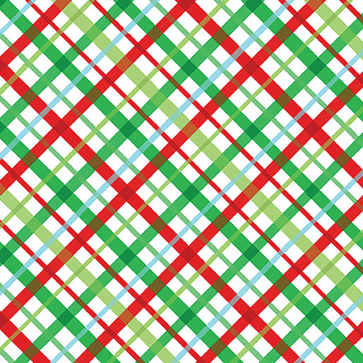 Benartex - Happy Llamadays - Holiday Plaid White - 1/2 YARD CUT