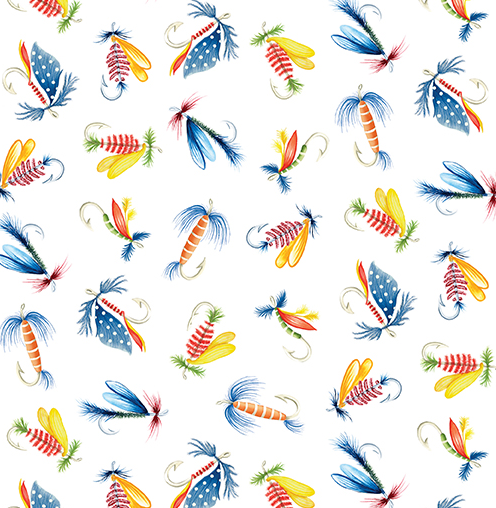 Benartex - Sail Away - Fishing Lures - 1/2 YARD CUT