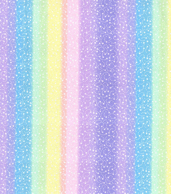 Fabric Traditions - Pastel Rainbow Stars - 1/2 YARD CUT