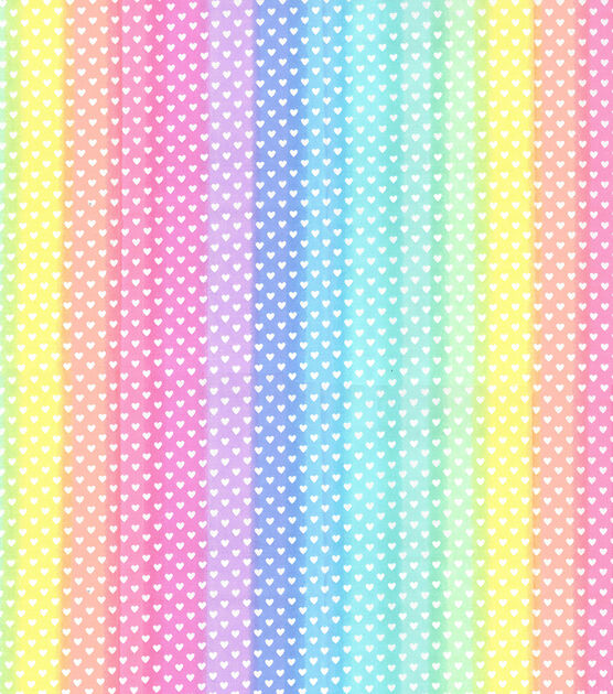 Fabric Traditions - Rainbow Stripe Hearts - 1/2 YARD CUT
